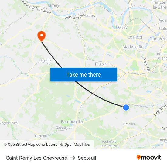 Saint-Remy-Les-Chevreuse to Septeuil map