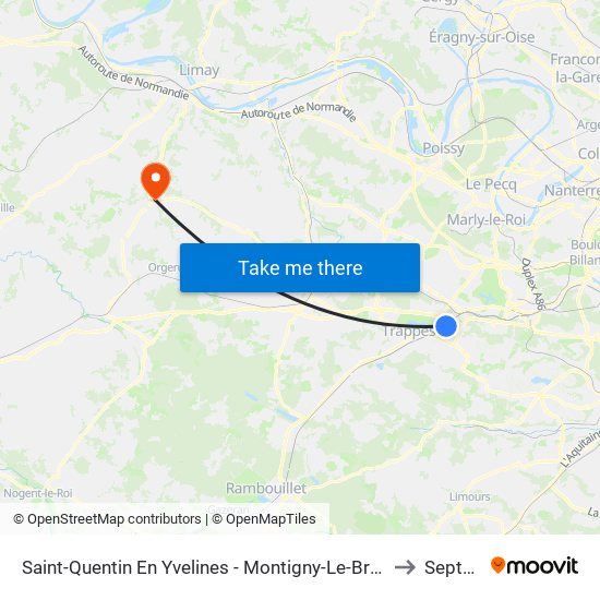 Saint-Quentin En Yvelines - Montigny-Le-Bretonneux to Septeuil map