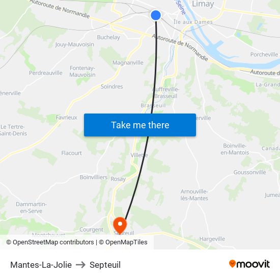 Mantes-La-Jolie to Septeuil map