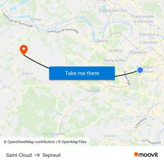 Saint-Cloud to Septeuil map