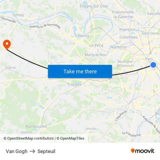 Van Gogh to Septeuil map