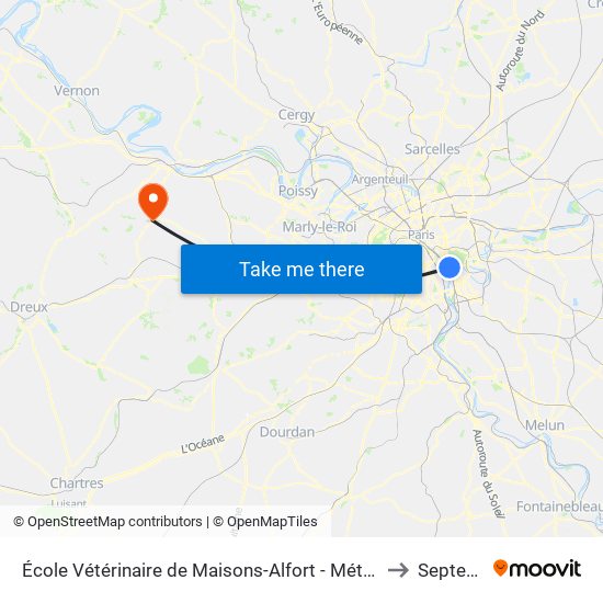 École Vétérinaire de Maisons-Alfort - Métro to Septeuil map