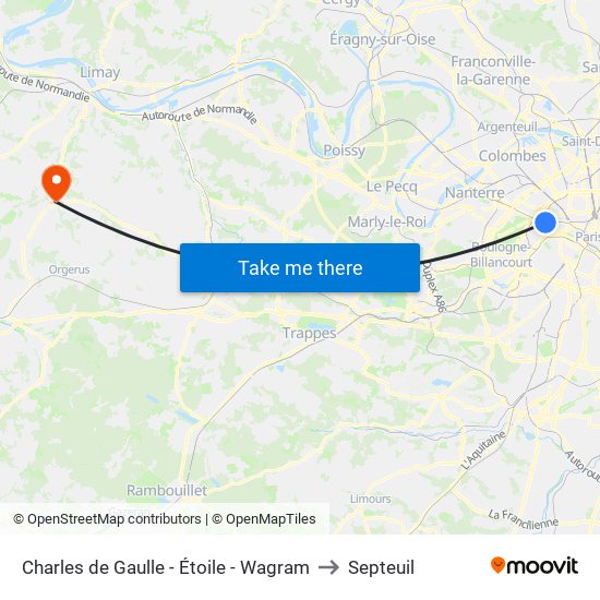 Charles de Gaulle - Étoile - Wagram to Septeuil map