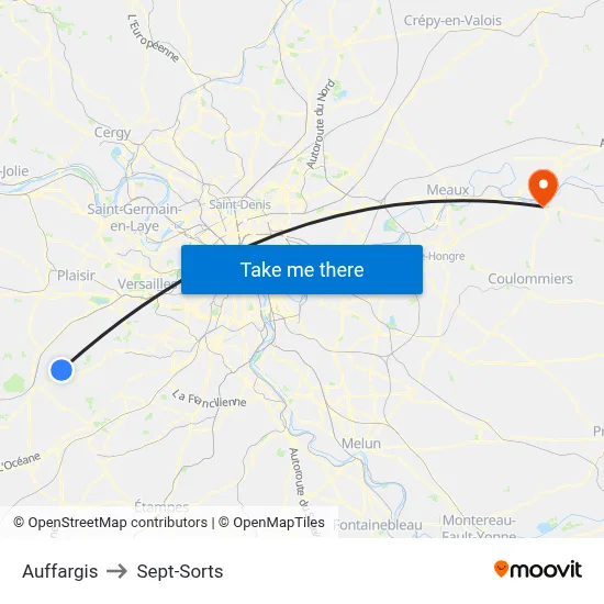 Auffargis to Sept-Sorts map