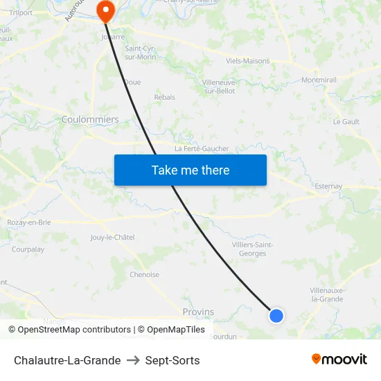 Chalautre-La-Grande to Sept-Sorts map