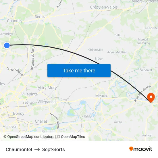 Chaumontel to Sept-Sorts map