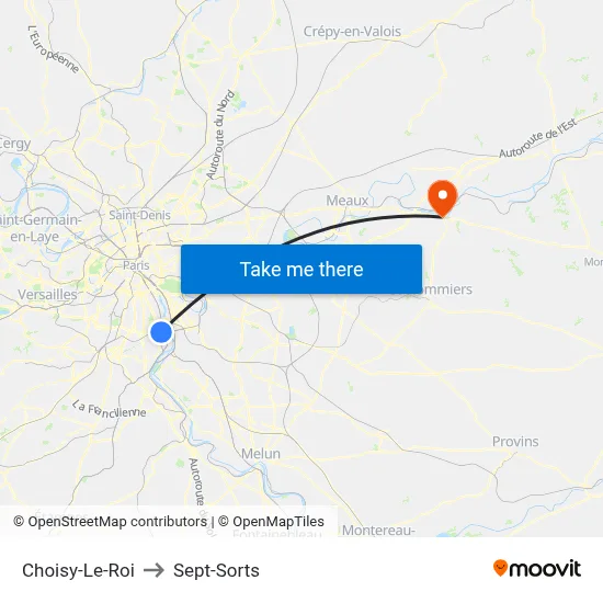 Choisy-Le-Roi to Sept-Sorts map