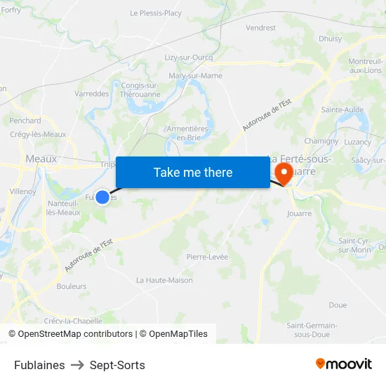 Fublaines to Sept-Sorts map