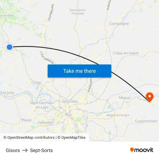Gisors to Sept-Sorts map