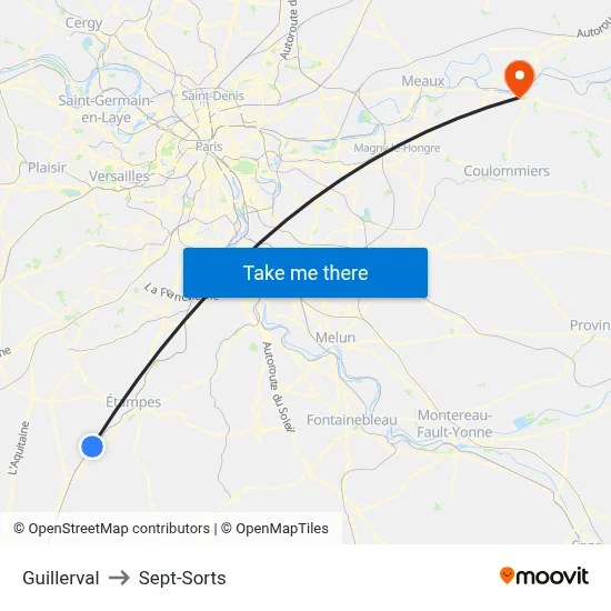 Guillerval to Sept-Sorts map