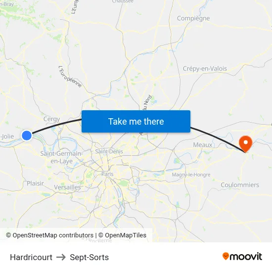 Hardricourt to Sept-Sorts map