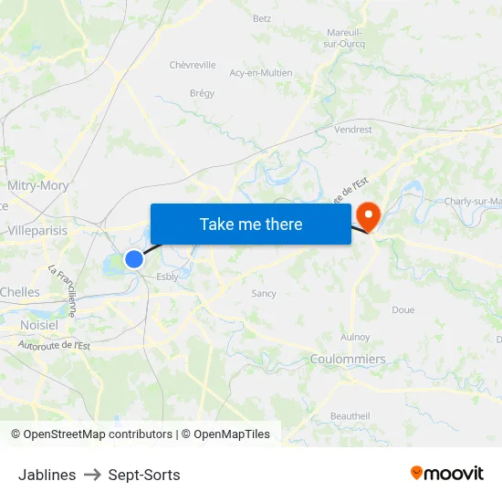 Jablines to Sept-Sorts map