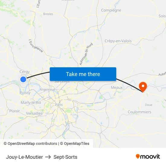 Jouy-Le-Moutier to Sept-Sorts map