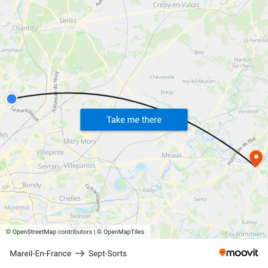 Mareil-En-France to Sept-Sorts map