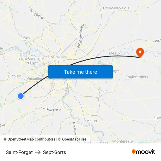Saint-Forget to Sept-Sorts map
