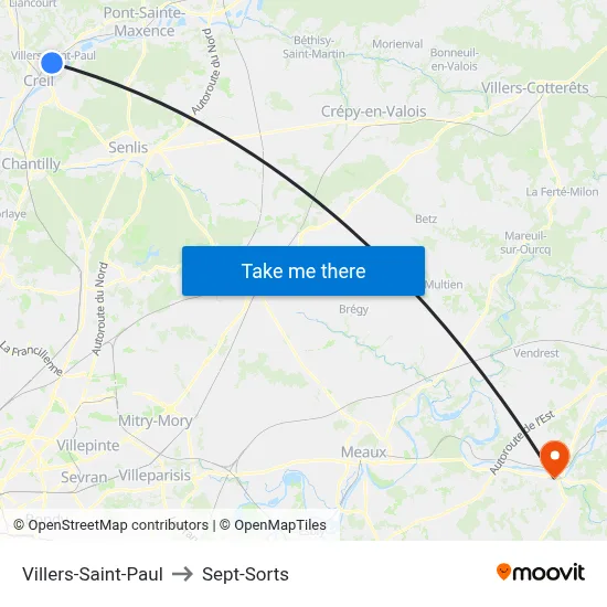 Villers-Saint-Paul to Sept-Sorts map