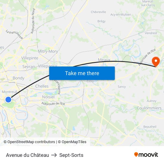 Avenue du Château to Sept-Sorts map
