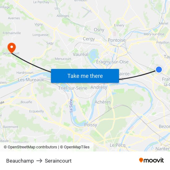 Beauchamp to Seraincourt map