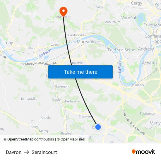 Davron to Seraincourt map