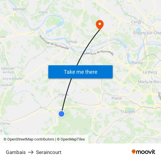 Gambais to Seraincourt map