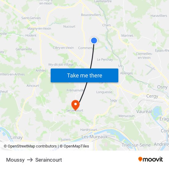 Moussy to Seraincourt map