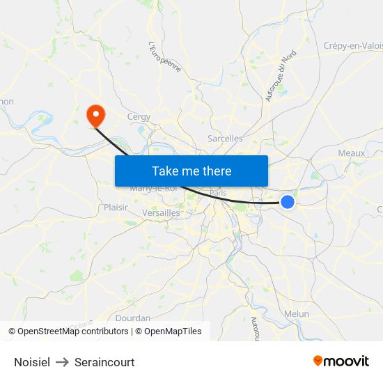 Noisiel to Seraincourt map