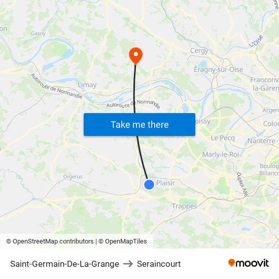 Saint-Germain-De-La-Grange to Seraincourt map