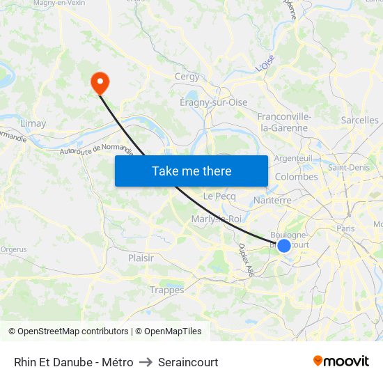 Rhin Et Danube - Métro to Seraincourt map