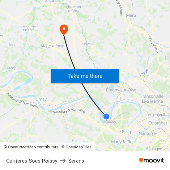 Carrieres-Sous-Poissy to Serans map