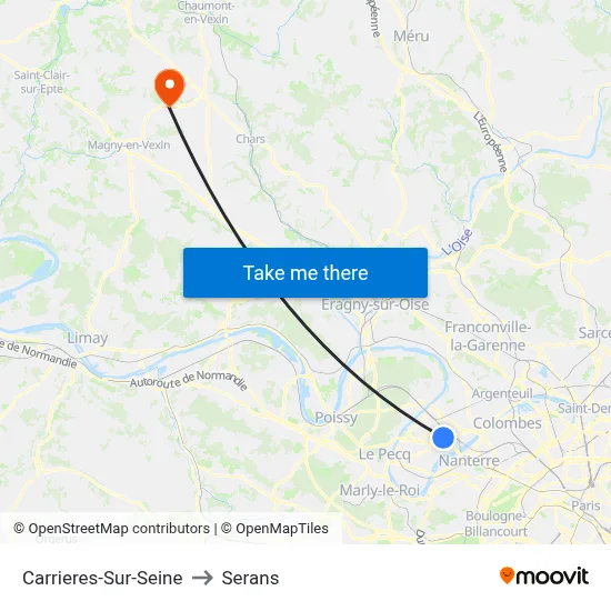 Carrieres-Sur-Seine to Serans map