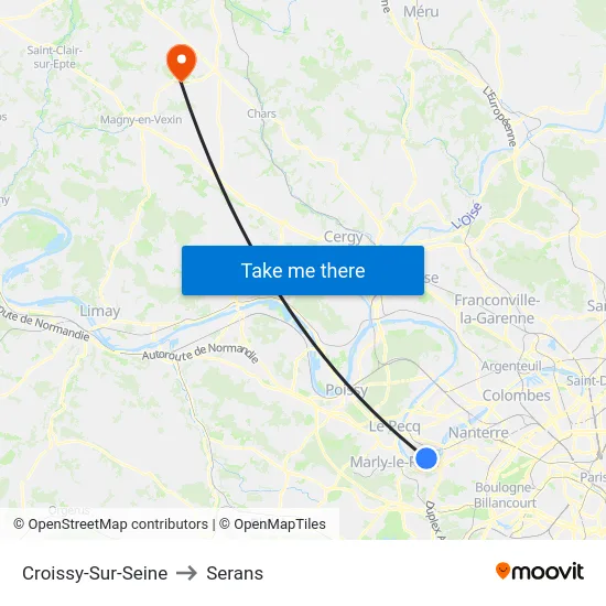 Croissy-Sur-Seine to Serans map