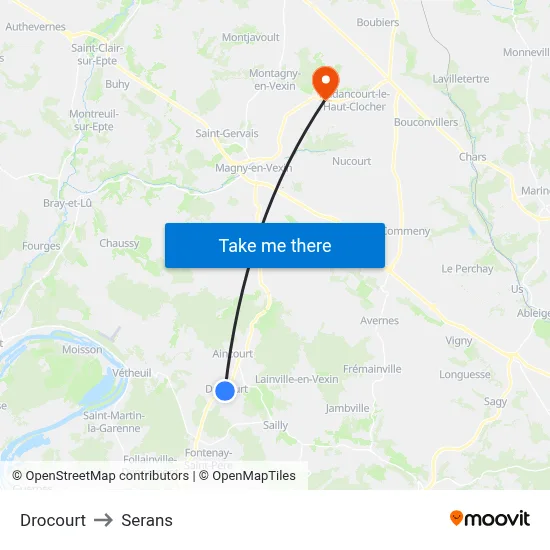 Drocourt to Serans map