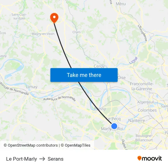 Le Port-Marly to Serans map