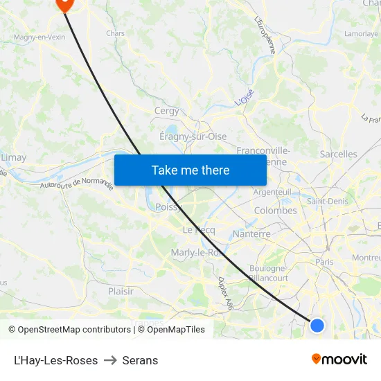 L'Hay-Les-Roses to Serans map