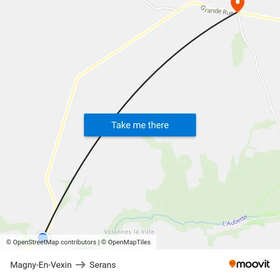 Magny-En-Vexin to Serans map