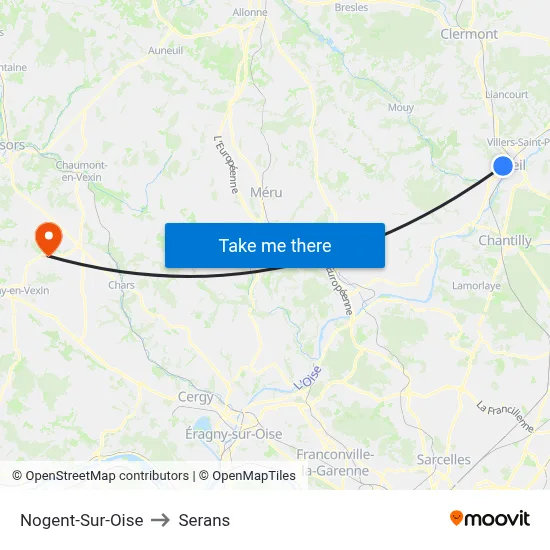 Nogent-Sur-Oise to Serans map