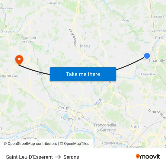 Saint-Leu-D'Esserent to Serans map