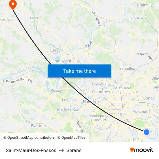 Saint-Maur-Des-Fosses to Serans map