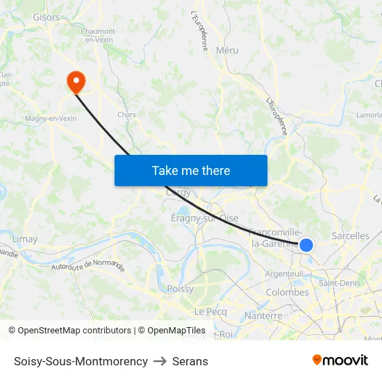 Soisy-Sous-Montmorency to Serans map