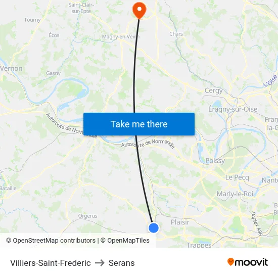 Villiers-Saint-Frederic to Serans map