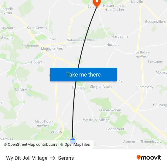 Wy-Dit-Joli-Village to Serans map