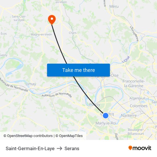 Saint-Germain-En-Laye to Serans map