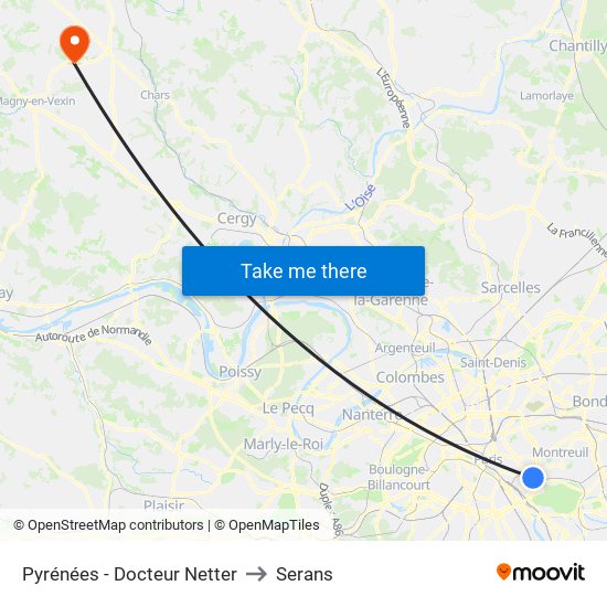 Pyrénées - Docteur Netter to Serans map