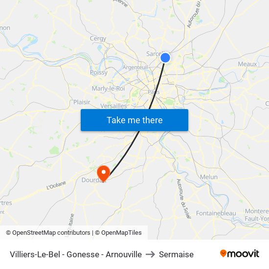 Villiers-Le-Bel - Gonesse - Arnouville to Sermaise map