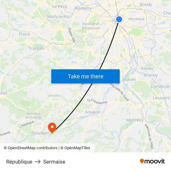 République to Sermaise map