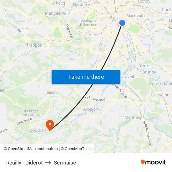 Reuilly - Diderot to Sermaise map