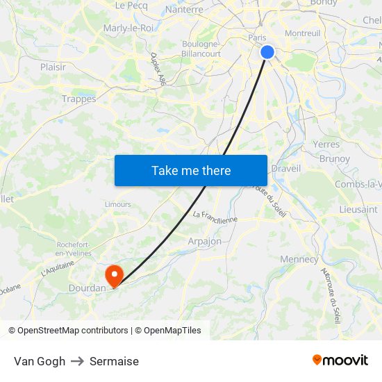 Van Gogh to Sermaise map