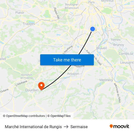 Marché International de Rungis to Sermaise map