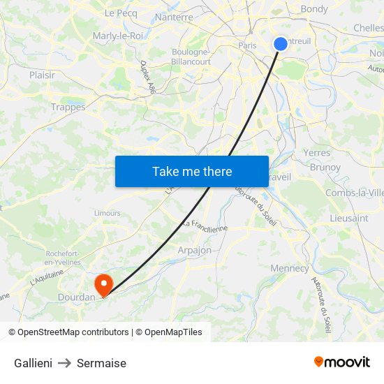 Gallieni to Sermaise map
