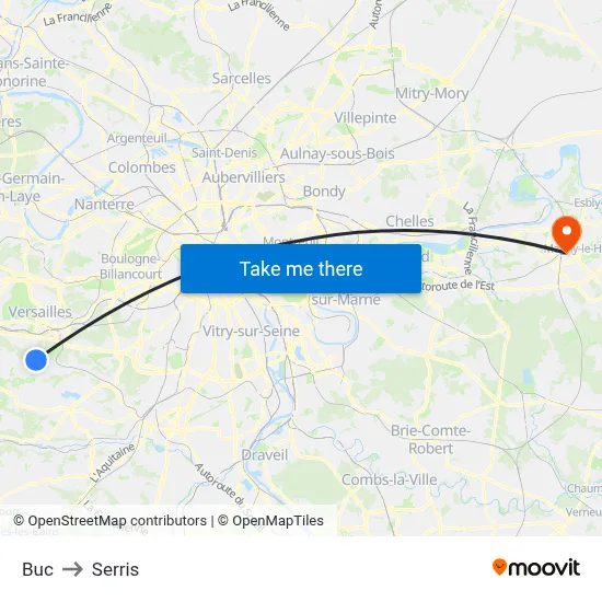 Buc to Serris map